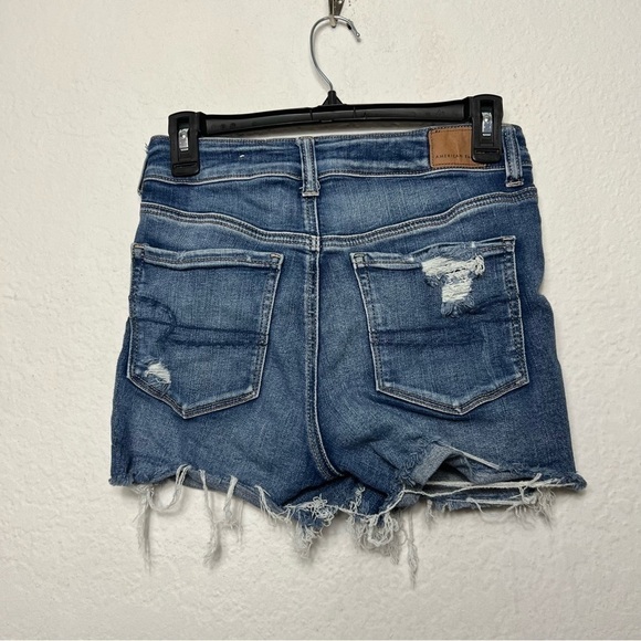 American Eagle Hi-Rise Shortie Distressed Cut Off Shorts - Picture 7 of 10